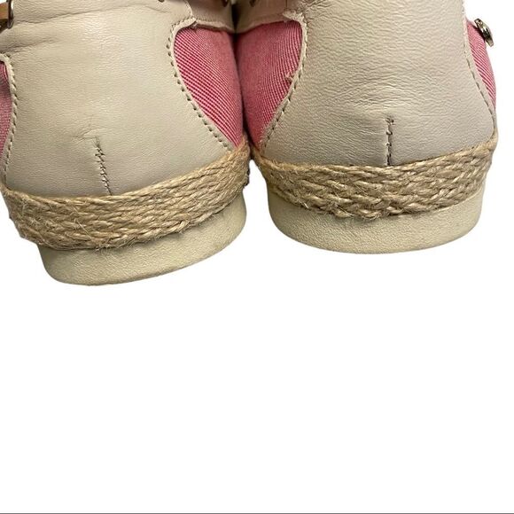 SAM EDELMAN Sebastian Canvas Boat Slip On Shoes Pink Orange White 7.5 - Picture 10 of 12